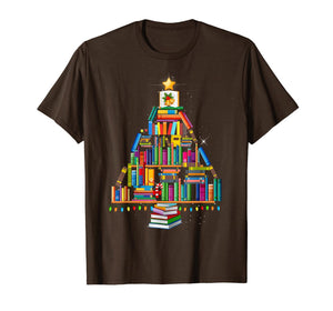Merry Christmas Library Tree Gift For Book Lover Librarian T-Shirt