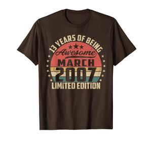 Vintage March 2007 13 Year Old Bday Gifts 13th Birthday TShirt900618
