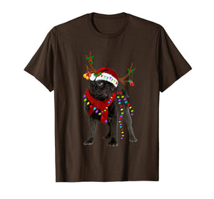 Santa Pug reindeer Light Christmas gifts T-Shirt-1259960