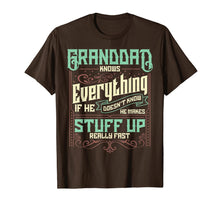 Load image into Gallery viewer, Mens Granddad Knows Everything Funny Granddad Christmas Gifts T-Shirt-1654539
