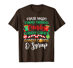 Four Main Food Groups Elf Buddy Christmas Pajama Xmas Gifts T-Shirt-3112313