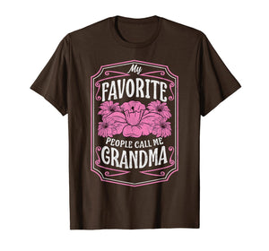 My Favorite People Call Me Grandma Floral Christmas Gifts T-Shirt-2039672
