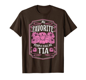 My Favorite People Call Me Tia Floral Christmas Gifts T-Shirt-2375107