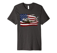 Load image into Gallery viewer, UH-1 Huey Helicopter T shirt American Flag usa Pilot T-Shirt 530647
