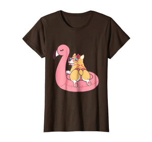 Funny shirts V-neck Tank top Hoodie sweatshirt usa uk au ca gifts for Corgi Butt Dog Bikini Pink Flamingo Float Funny Gift T Shirt 1010907