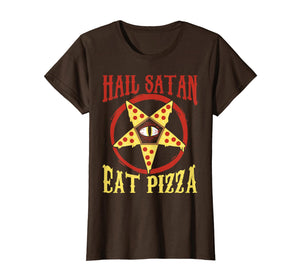 Funny shirts V-neck Tank top Hoodie sweatshirt usa uk au ca gifts for Hail Satan, Eat Pizza Funny Satanic Occult Pizza Tee 1995040