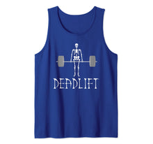 Load image into Gallery viewer, Skeleton Dead Lift Funny Halloween Lifting Weights Men Women Tank Top
