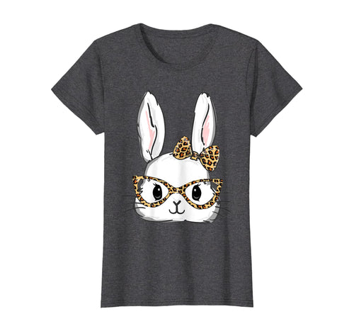 Bunny Rabbit Glasses Leopard Print Easter TShirt T-Shirt192077