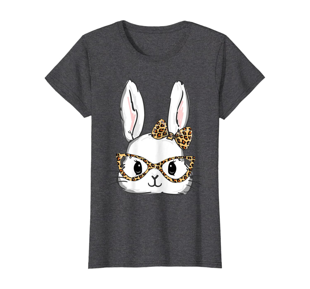 Bunny Rabbit Glasses Leopard Print Easter TShirt T-Shirt192077