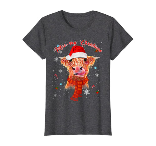 Funny shirts V-neck Tank top Hoodie sweatshirt usa uk au ca gifts for Scottish Highland Cow Merry Christmas Snow Gift T-Shirt 1150581