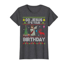 Load image into Gallery viewer, Funny shirts V-neck Tank top Hoodie sweatshirt usa uk au ca gifts for Dabbing With Tree Reindeer Snow Go Jesus It&#39;s Your Birthday T-Shirt 153450
