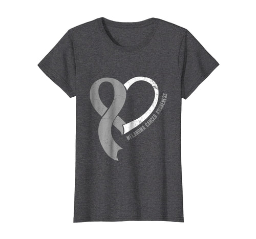 Funny shirts V-neck Tank top Hoodie sweatshirt usa uk au ca gifts for Heart Ribbon Melanoma Cancer Awareness T-Shirt 1439217