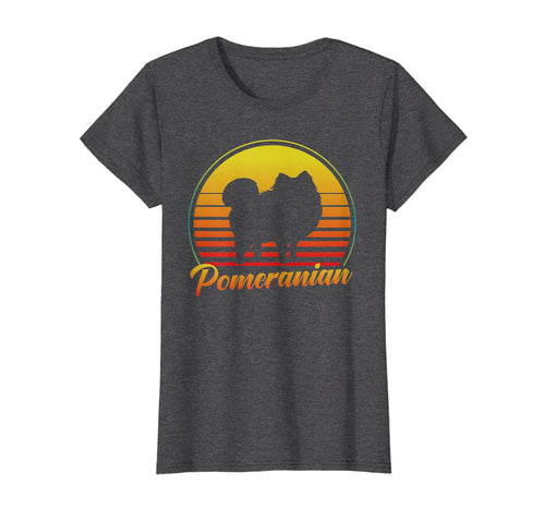 Funny shirts V-neck Tank top Hoodie sweatshirt usa uk au ca gifts for Retro Sunset Pomeranian Silhouette Tshirt Dog Lover Gifts 2790129