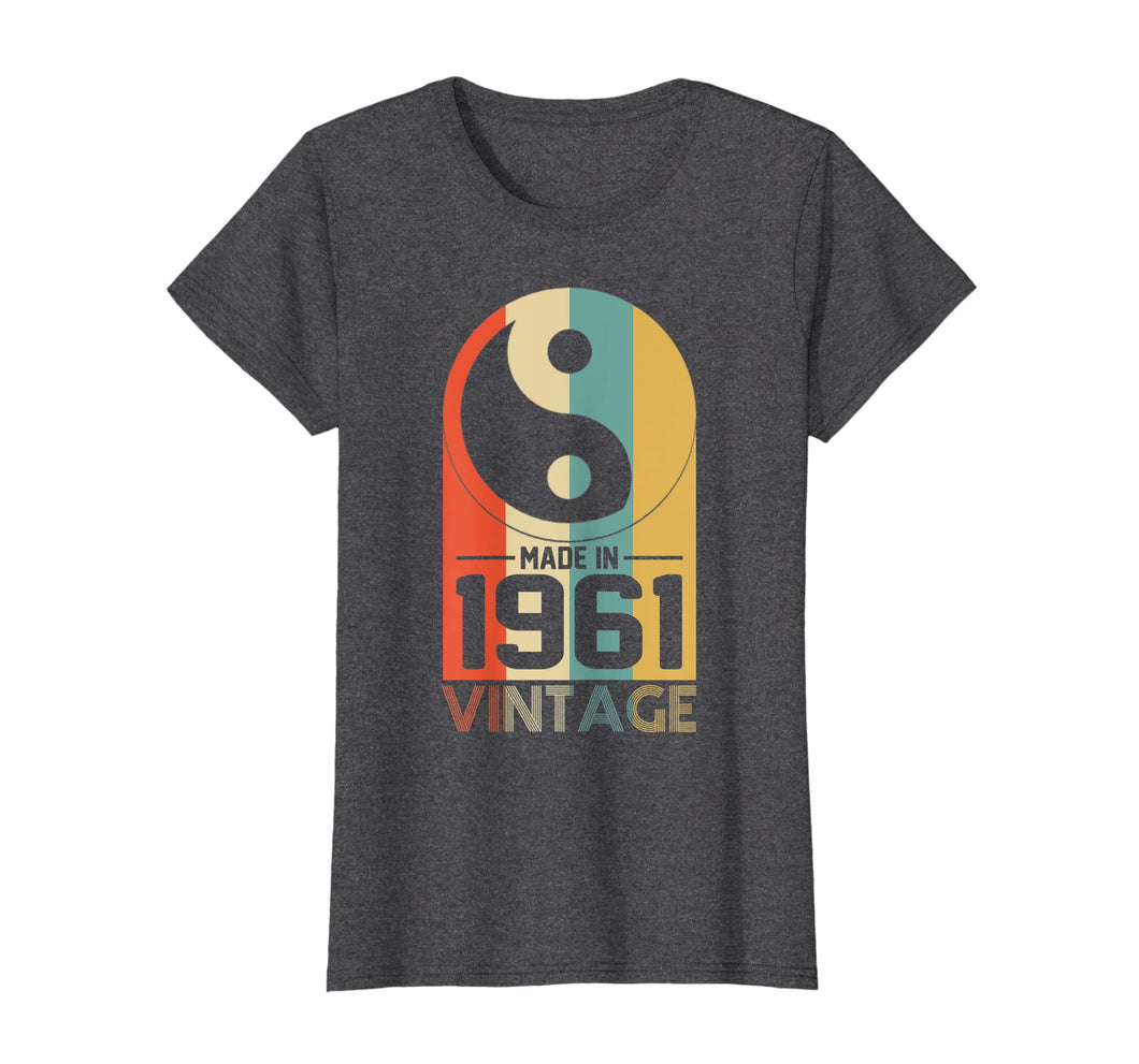 Funny shirts V-neck Tank top Hoodie sweatshirt usa uk au ca gifts for Vintage Yin Yang Retro Made In 1961 58th Birthday Gifts 58 2544154