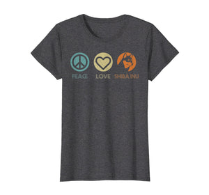 Funny shirts V-neck Tank top Hoodie sweatshirt usa uk au ca gifts for Retro Vintage Peace Love Shiba Inu Tshirt Dog Lover Gifts 945707