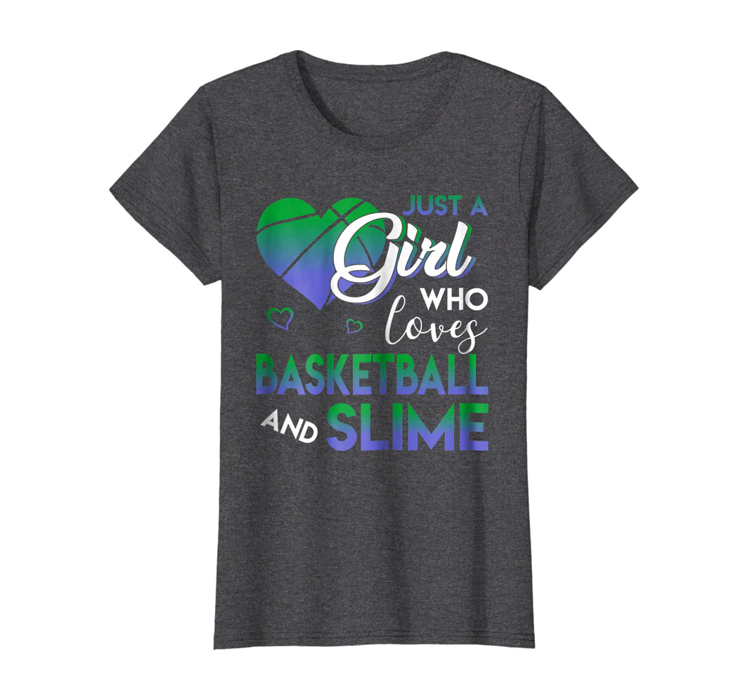 Funny shirts V-neck Tank top Hoodie sweatshirt usa uk au ca gifts for Just A Girl Who Loves Basketball And Slime Tshirt Gifts 386835
