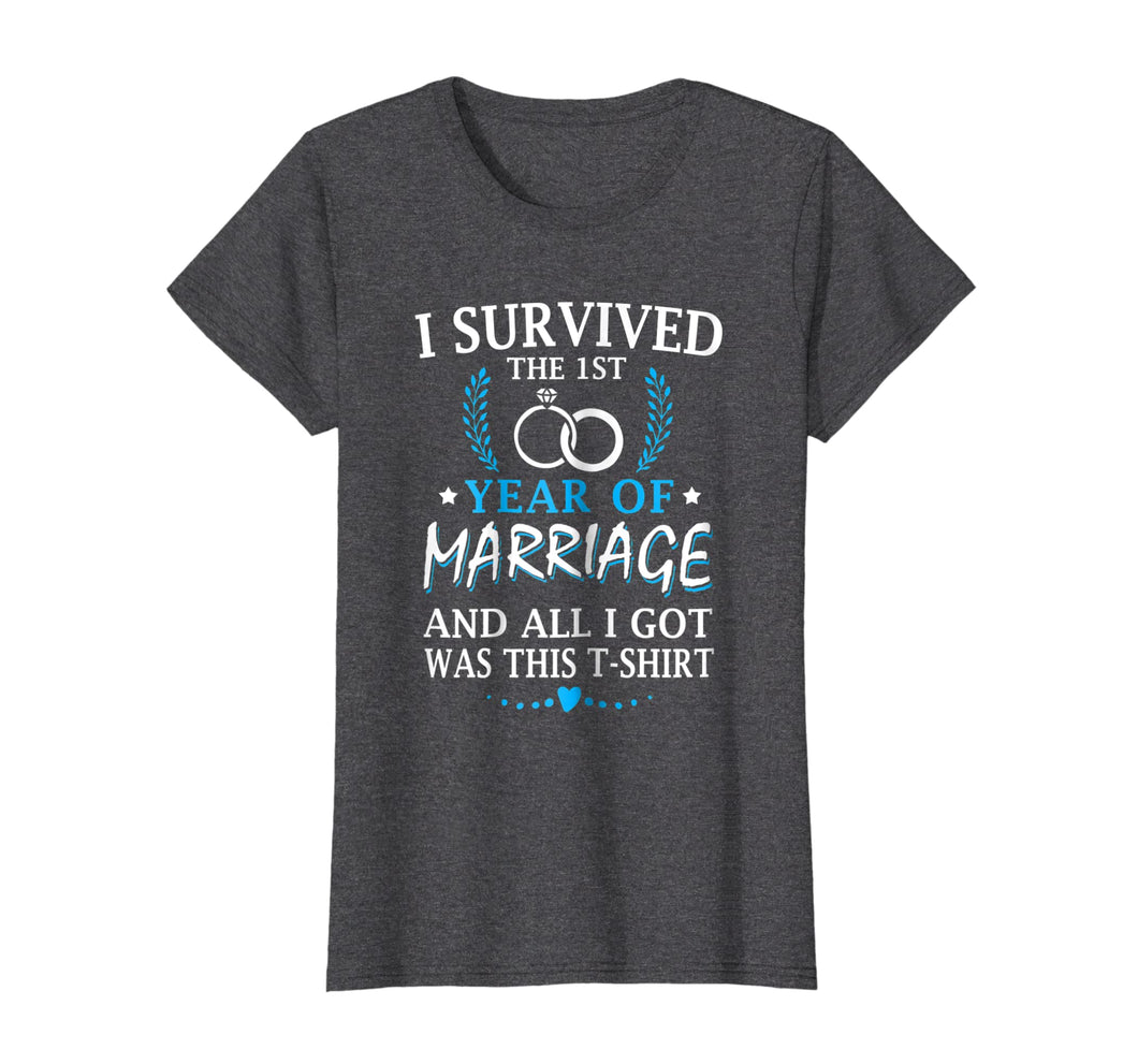 Funny shirts V-neck Tank top Hoodie sweatshirt usa uk au ca gifts for I Survived The First Year Of Marriage Wedding T-Shirt 549090