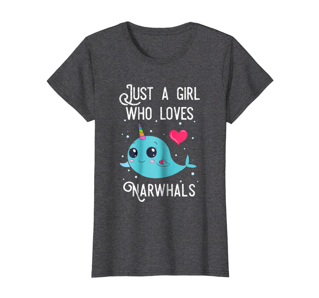 Funny shirts V-neck Tank top Hoodie sweatshirt usa uk au ca gifts for Just A Girl Who Loves Narwhals Tshirt Narwhal Lover Gifts 237662