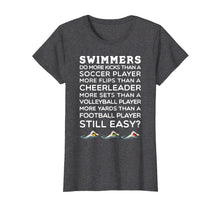 Load image into Gallery viewer, Funny shirts V-neck Tank top Hoodie sweatshirt usa uk au ca gifts for Still Think Swimming is Easy? Swim Team T-Shirt - White Lett 419048
