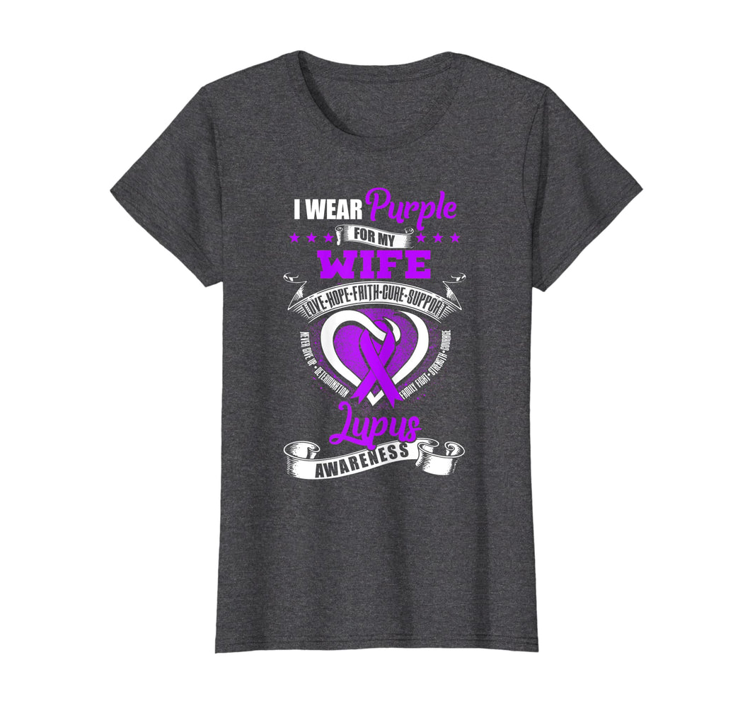 Funny shirts V-neck Tank top Hoodie sweatshirt usa uk au ca gifts for I Wear Purple For Wife Lupus Awareness Ribbon Support Shirt 1904026