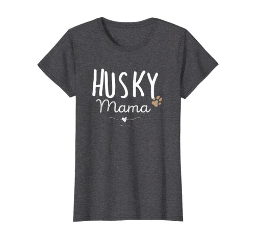 Womens Husky Mama, Husky Mom Gifts Dog Lover Siberian Husky Mom Paw T-Shirt-198471