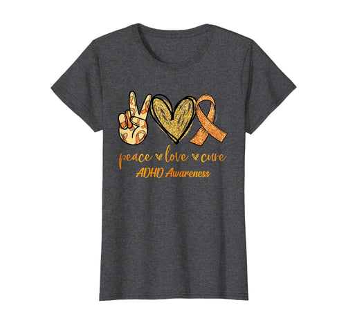 Peace Love Cure Ribbon ADHD Awareness Gifts TShirt857843