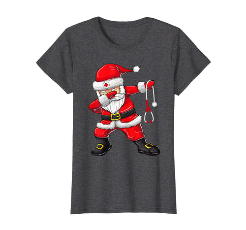Funny shirts V-neck Tank top Hoodie sweatshirt usa uk au ca gifts for Dabbing Santa Shirt Christmas Scrub Tops Women Funny Nurse T-Shirt 777311
