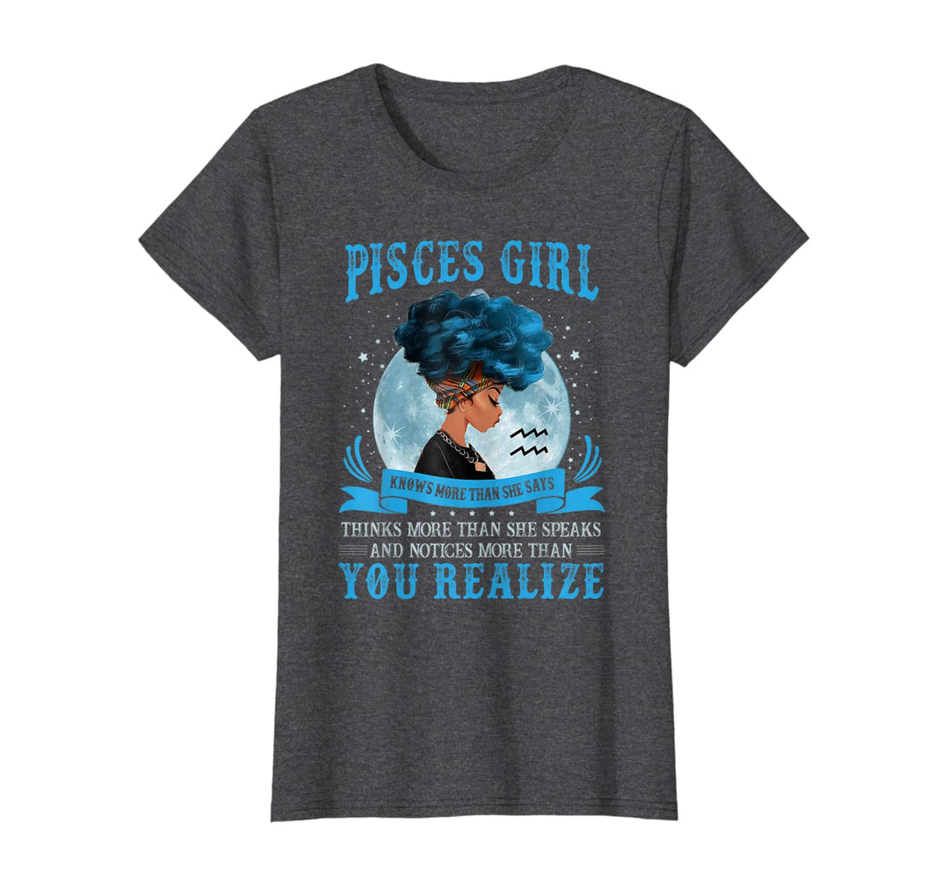 Womens Pisces Girls Black Queen February March Birthday Gifts TShirt169847