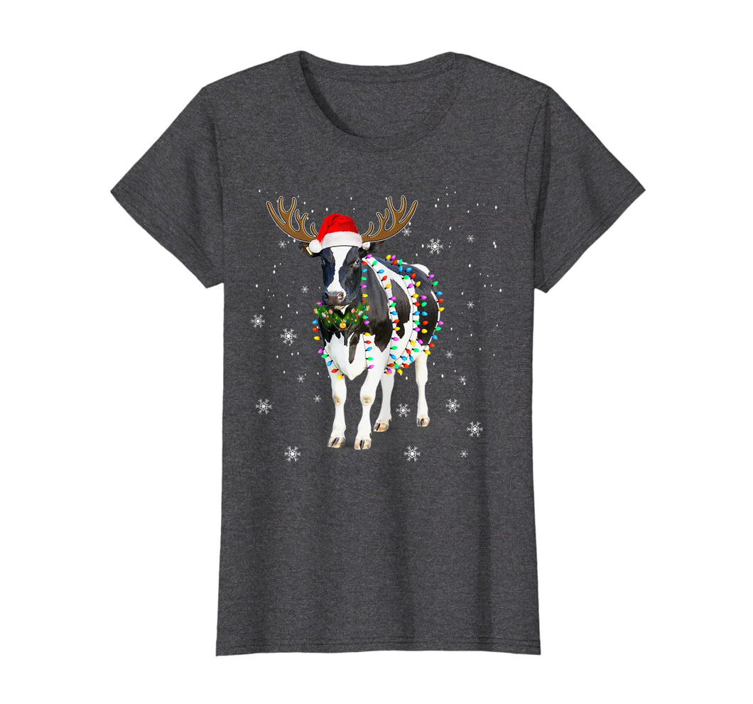Funny shirts V-neck Tank top Hoodie sweatshirt usa uk au ca gifts for Funny Cow Christmas Tee Reindeer Christmas Lights Pajama T-Shirt 1043589