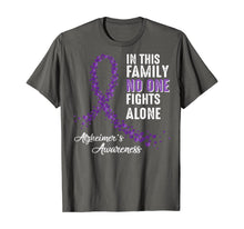 Load image into Gallery viewer, This Family No One Fights Alone Alzheimer&#39;s Awareness Tshirt

