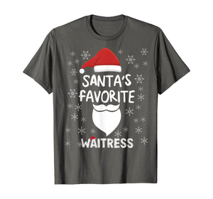 Funny shirts V-neck Tank top Hoodie sweatshirt usa uk au ca gifts for Santa's Favorite Waitress Funny Christmas T-Shirt T-Shirt 334270