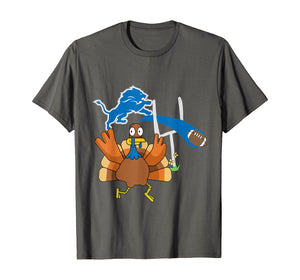 Thanksgiving Turkey Goal Posts Football Detroit-Lion T-Shirt