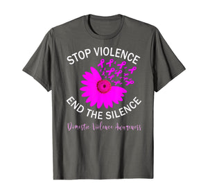 Stop Violence End Silence Domestic Violence Support T-Shirt