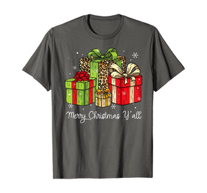 Funny shirts V-neck Tank top Hoodie sweatshirt usa uk au ca gifts for Merry Christmas Y'all Leopard Print Christmas Gift Box Xmas T-Shirt 388529