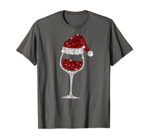 Wine Glasses Santa Hat Christmas Wine Lover T-Shirt