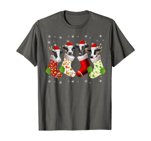Santa Cow in Socks Funny Cow Christmas Pajama Gift T-Shirt