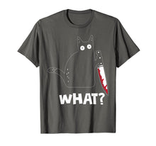 Load image into Gallery viewer, WHAT Murderous Cat Holding Knife Halloween Gifts 2019 T-Shirt
