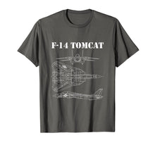 Load image into Gallery viewer, Vintage White F14 Tomcat Airplane Schematic F-14 Jet T-Shirt-1167957

