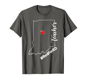 Teacher Red For Ed Indiana Public Supporter Education T-Shirt