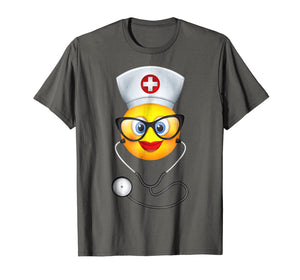 Nurse Halloween Shirt Funny Emoji Nurse Costume T-Shirt