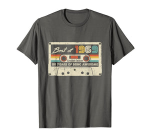 Vintage Best Of 1969 50th birthday Gift Retro Cassette Tape T-Shirt