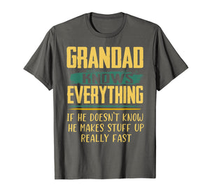 Funny Family Christmas Gifts Grandad Knows Everything T-Shirt-1672681
