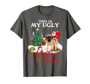 Santa Riding English Mastiff This Is My Ugly Christmas T-Shirt