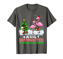 Load image into Gallery viewer, Funny shirts V-neck Tank top Hoodie sweatshirt usa uk au ca gifts for Easily Distracted By Christmas And Flamingos Hat In Snow T-Shirt 261406
