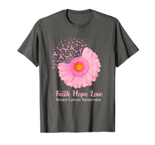 Load image into Gallery viewer, Faith Hope Love Breast Cancer Awareness Flower Pink T-Shirt 39393
