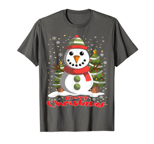 Snowman Merry Christmas Tree Snowflakes Cute Funny T-Shirt