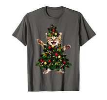 Load image into Gallery viewer, Funny shirts V-neck Tank top Hoodie sweatshirt usa uk au ca gifts for Santa Maine Coon Cat Christmas Tree Light Funny Xmas Cat T-Shirt 146369
