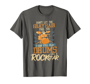 Rock Star Drummer T Shirt Drums Drumming Gift Drummers Tee