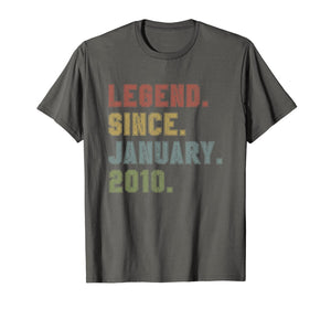 Legend Since January 2010 10th Birthday 10 Years Old Gifts T-Shirt-3194170