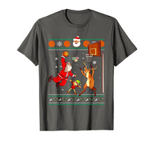 Load image into Gallery viewer, Basketball Christmas Ugly Sweater Dunking Santa and Reindeer T-Shirt-2347380
